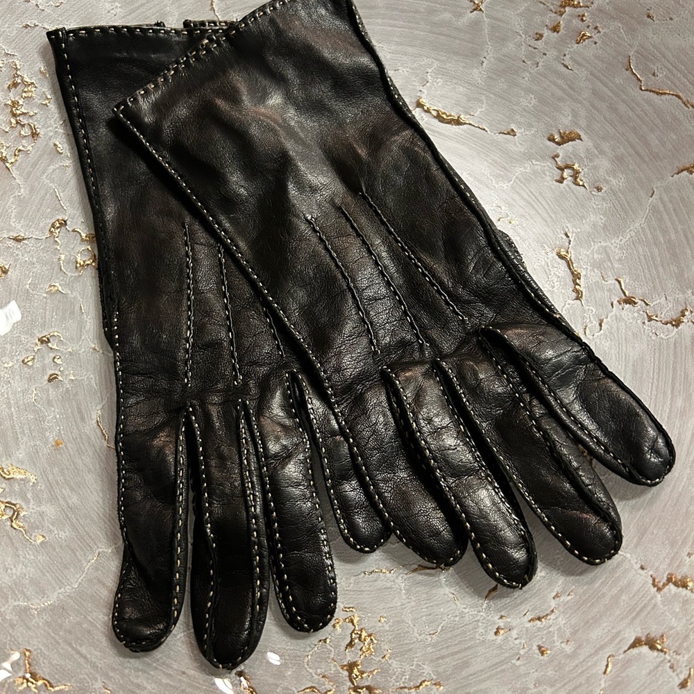 Coach Black Leather Gloves.